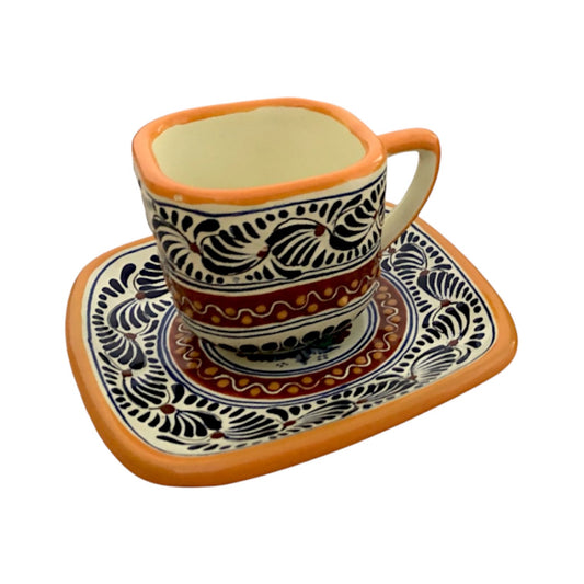 Taza y plato cuadrado