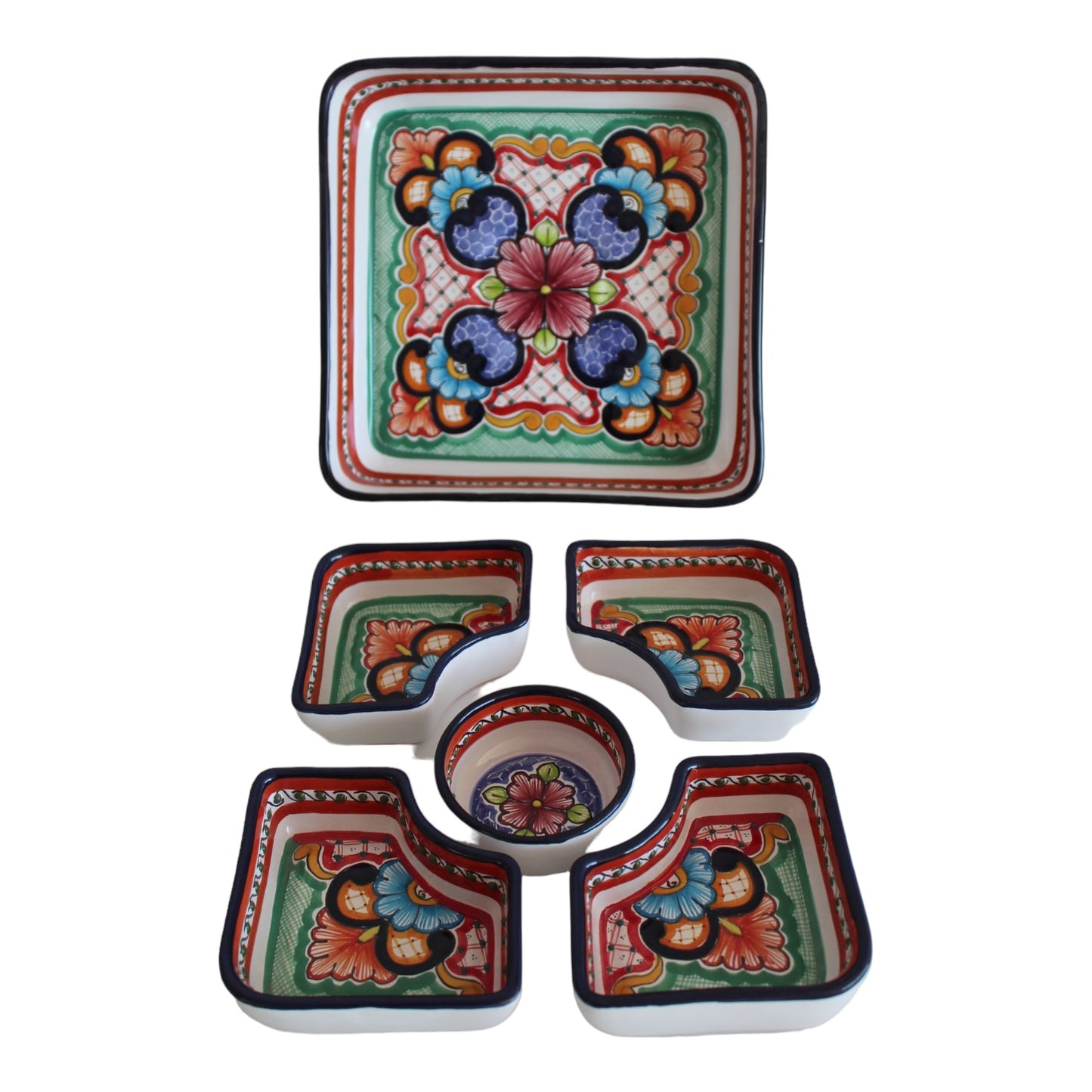 Botanero múltiple cuadrado 5 divisiones movible