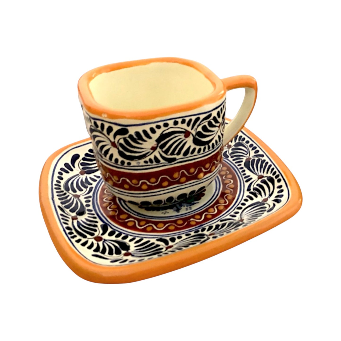 Taza y plato cuadrado