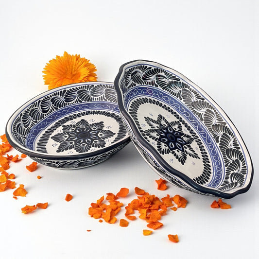 Set bowls ovalados liso y concha
