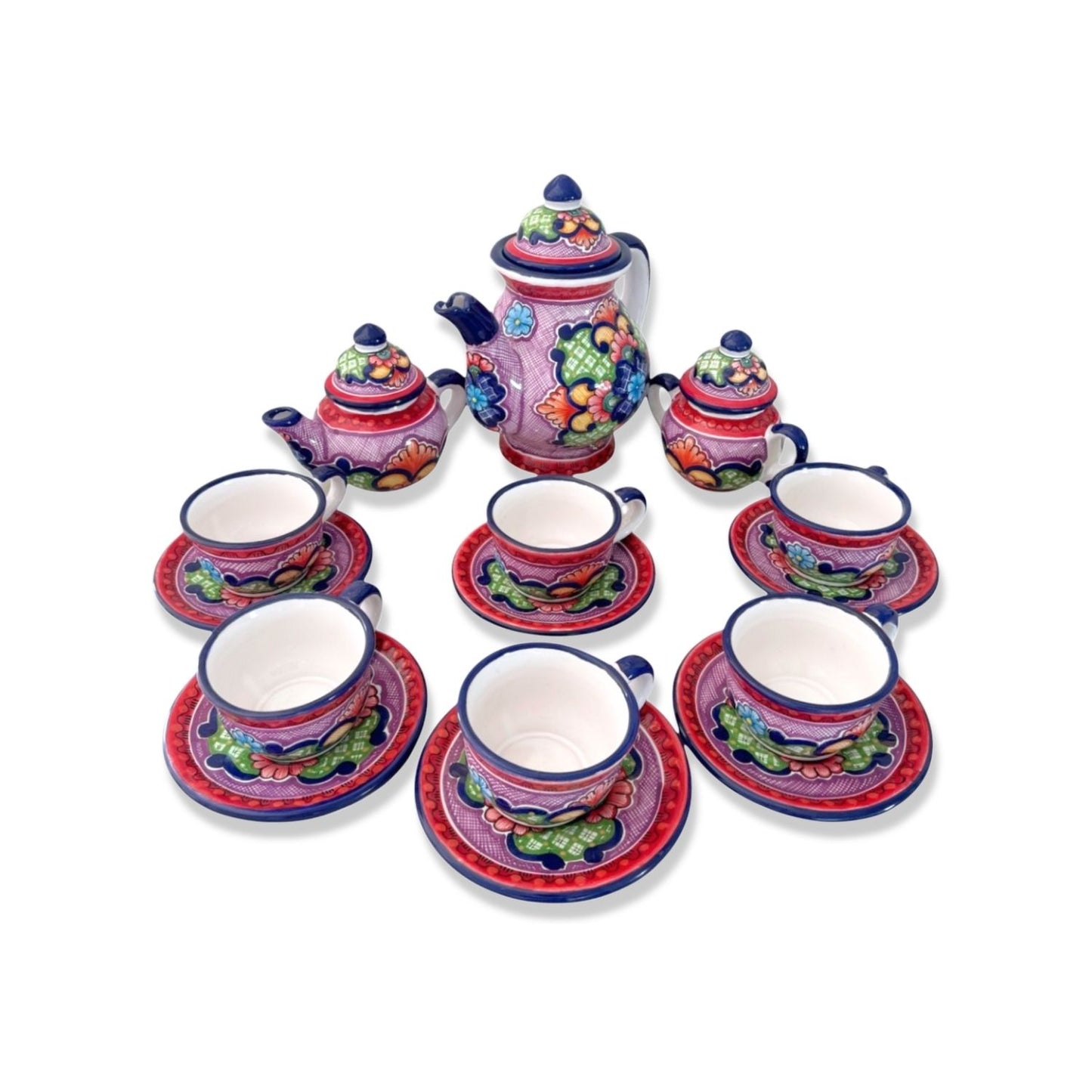 Juego de café rosa tradicional