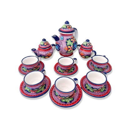 Juego de café rosa tradicional