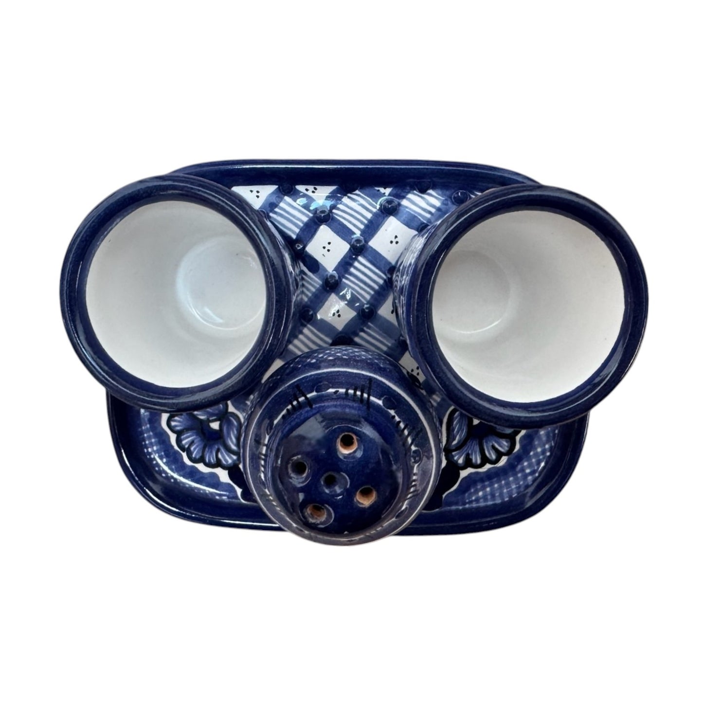 Set de charola rectangular con dos mezcaleros y salero