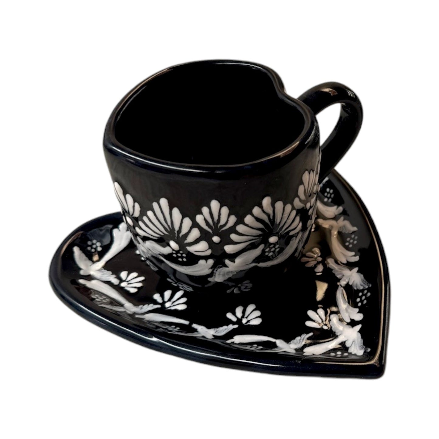 Taza con plato corazón