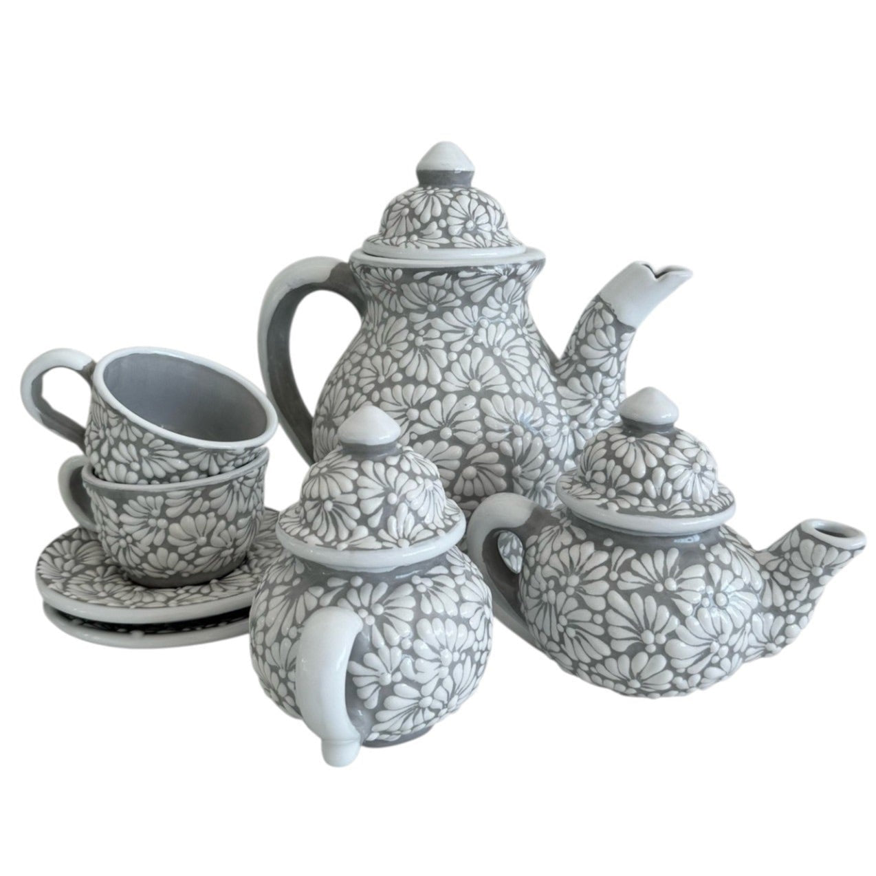 Juego de café con Esmalte Gris