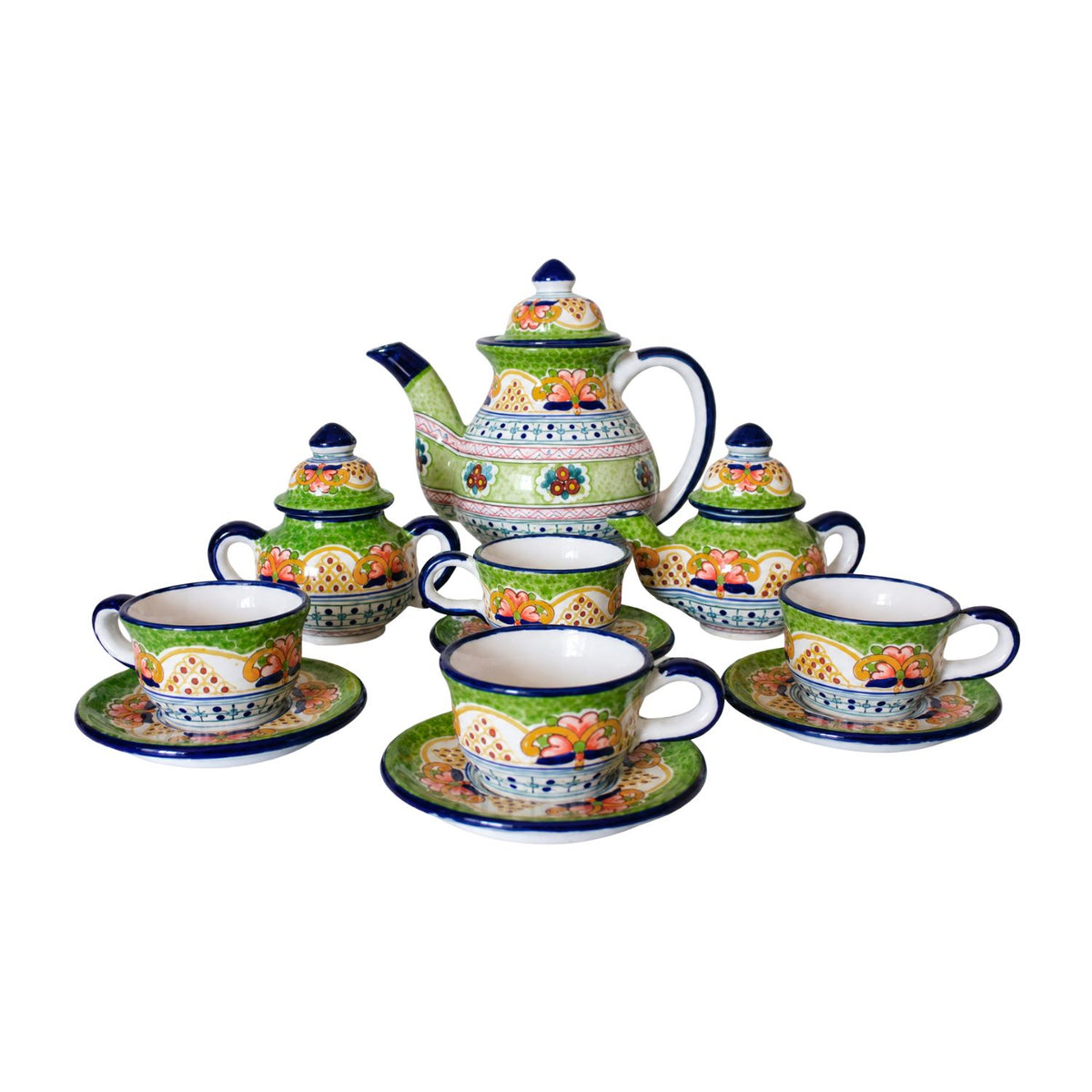 Juego de café verde tradicional