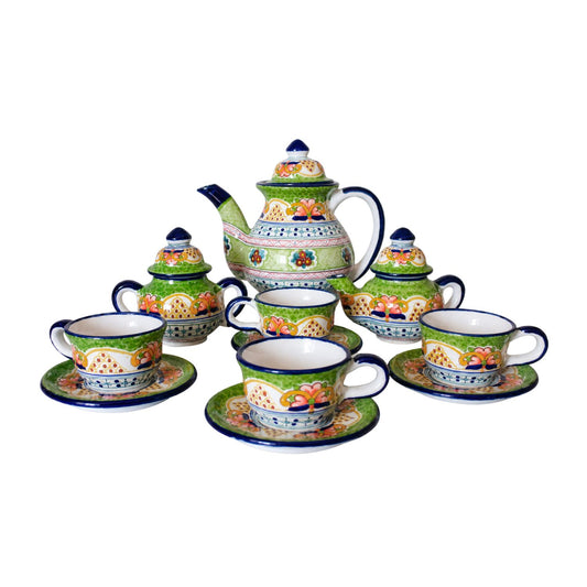 Juego de café verde tradicional