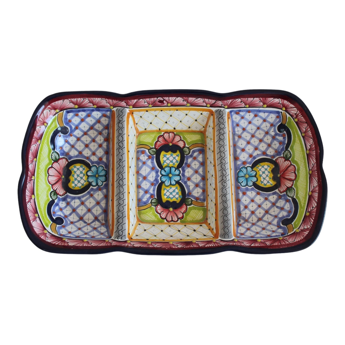 Botanero rectangular 3 divisiones