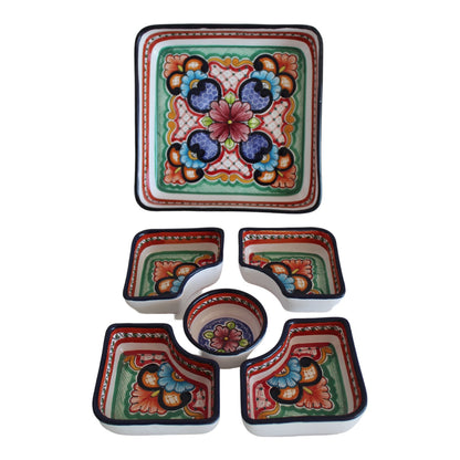 Botanero múltiple cuadrado 5 divisiones movible